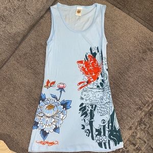 Ed Hardy Baby Blue Tank Top